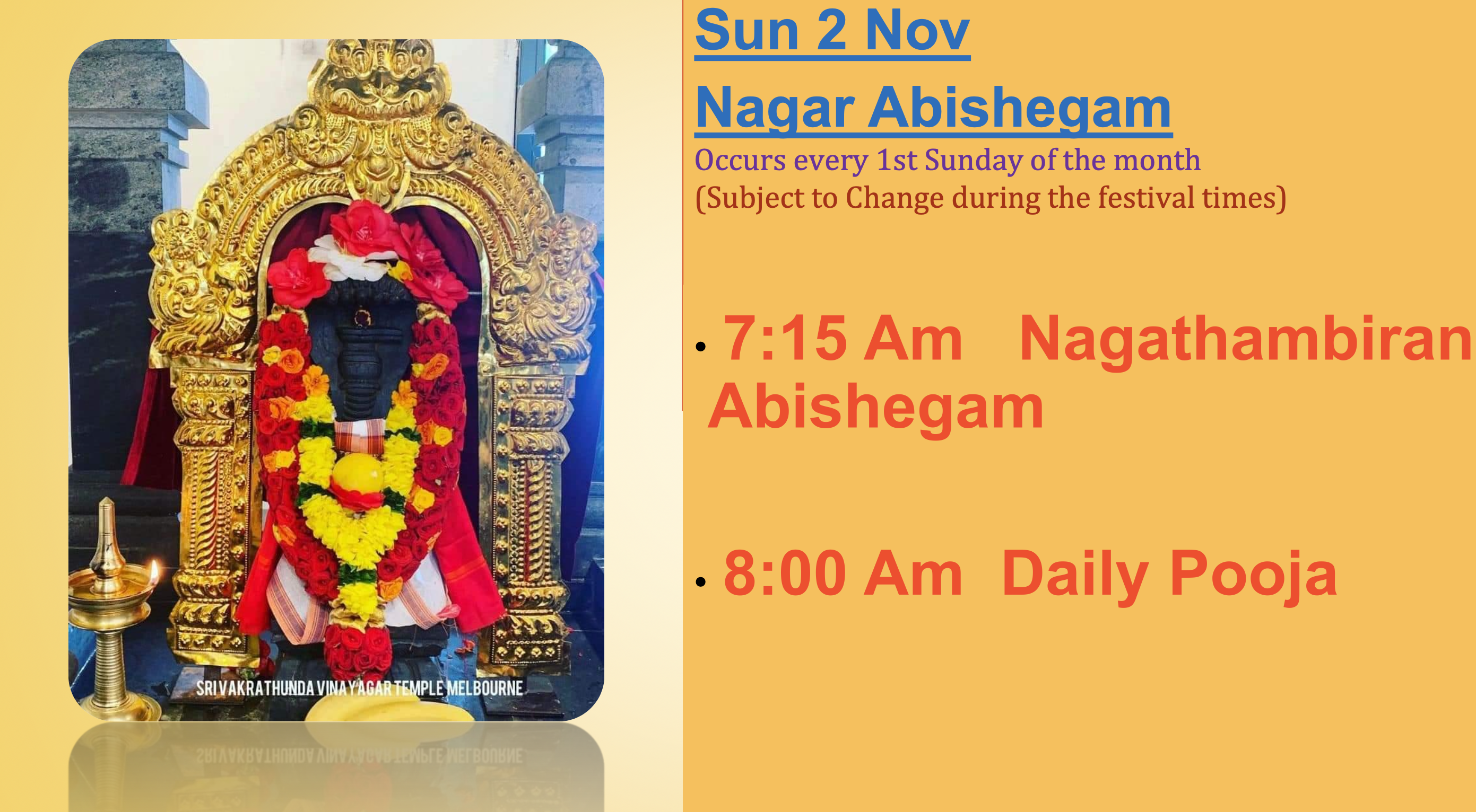 Sun 2nd Nov – Nagar Abishegam